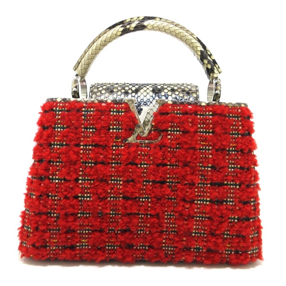 Louis Vuitton Capucines Tweed Python Red Ivory Mu… - image 1